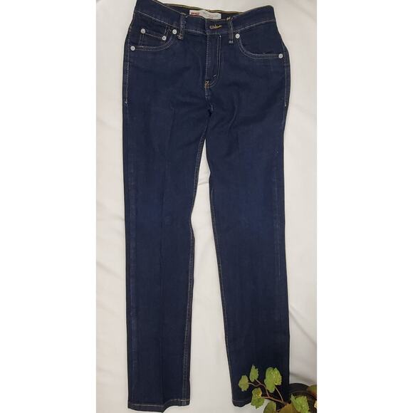 Levis Boys 502 Regular Taper Jeans Size 14 27x29 Dark Wash - Picture 3 of 6